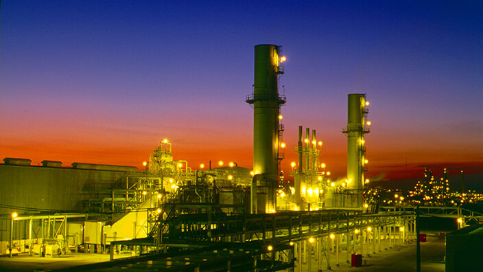 OxyChem Battlegound Plant at dusk 